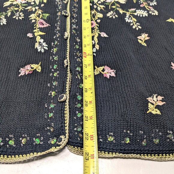 Vintage Y2k 2001 Heirloom Collectibles Cardigan Sweater Large Embroidery Beaded - Picture 15 of 16